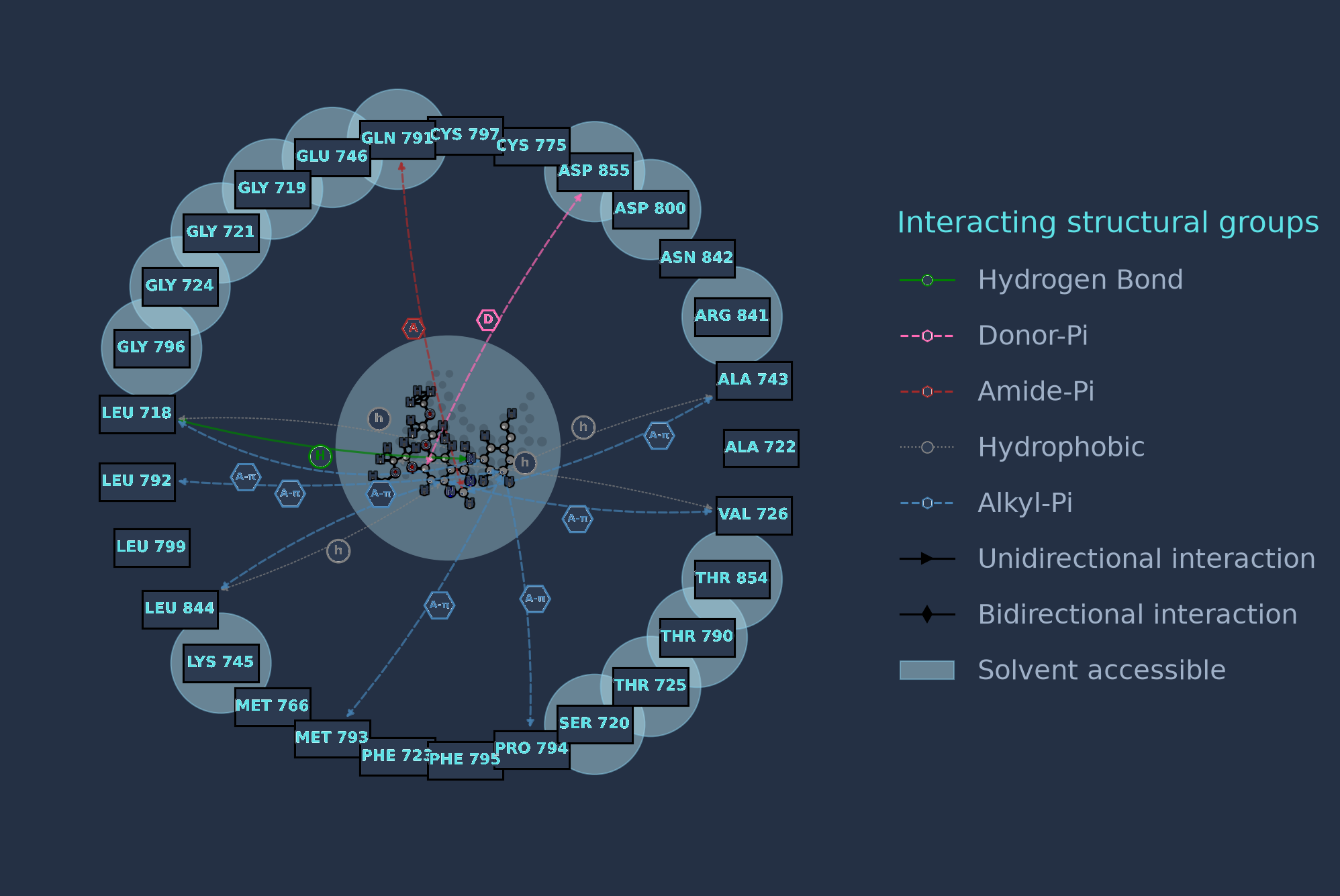 2D interaction map of the relaxed complex