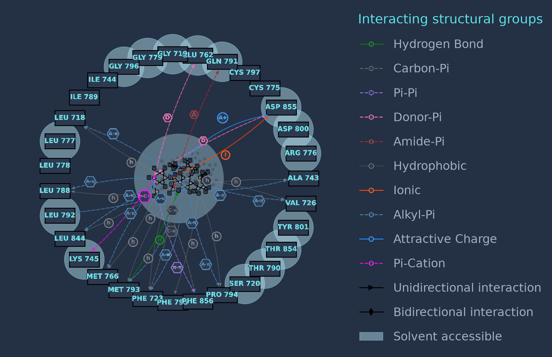 2D interaction map of the relaxed complex